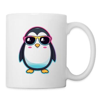 Chic Penguin in Rainbow Glasses - Mug - white - Right