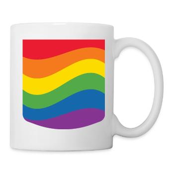 Rainbow Wave Pride Flag Minimal Design - Tasse - Weiß - Rechts