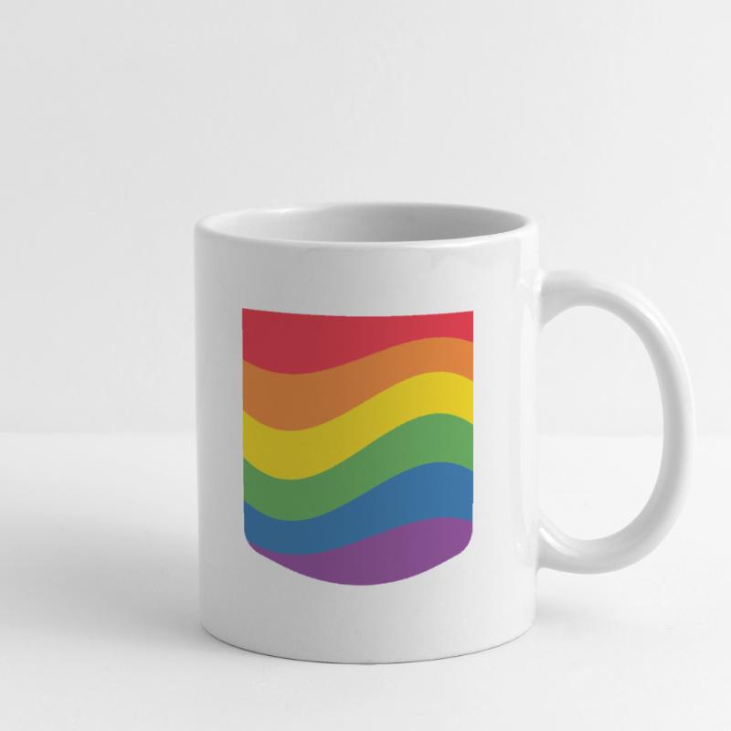 Rainbow Wave Pride Flag Minimal Design Tasse
