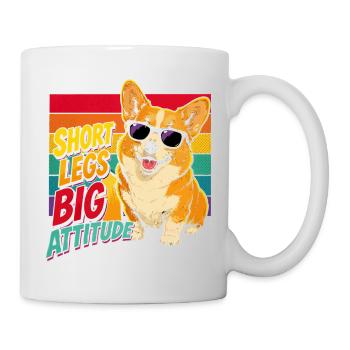 Corgi Attitude : Petites Pattes, Grand Caractère - Mug blanc - blanc - Droite