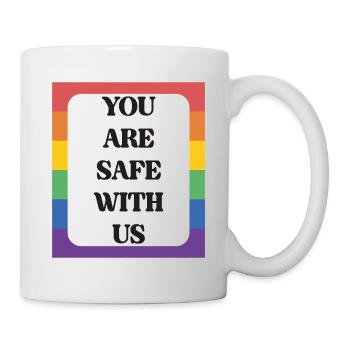LBGTQIA+ Safe Space Pride Month Aufkleber - Tasse - Weiß - Rechts