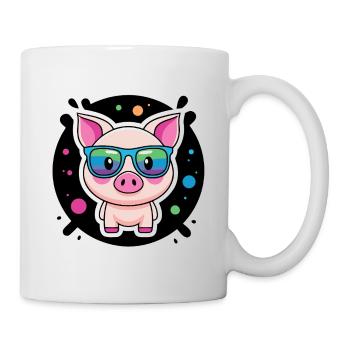 Chic pig colorful glasses - Mug - white - Right