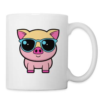 Cool Schweineblaue Brille - Tasse - Weiß - Rechts