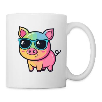 Colorful Pig Sunglasses Cool - Mug - white - Right