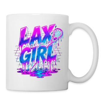 Lax Girl: Neon Style Lacrosse - Mug - white - Right