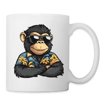 Vacances de bandes dessinées Singe - Mug blanc - blanc - Droite