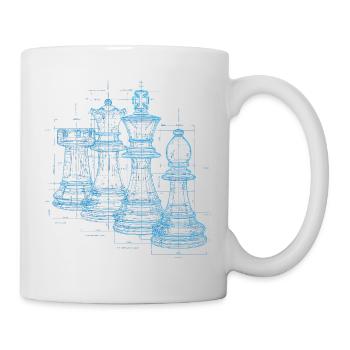 Schach Blueprint für Männer Geschenk - Tasse - Weiß - Rechts