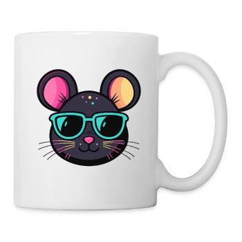 Mouse chic turquoise glasses - Mug - white - Right