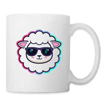 Schaf-Hipster-Brille - Tasse - Weiß - Rechts