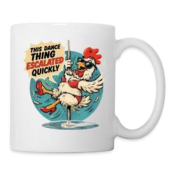 Poulet Danse à la Barre Humour Décalé - Mug - white - Right