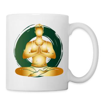 Golden Yoga Man Méditation Zen Wellness - Mug blanc - blanc - Droite