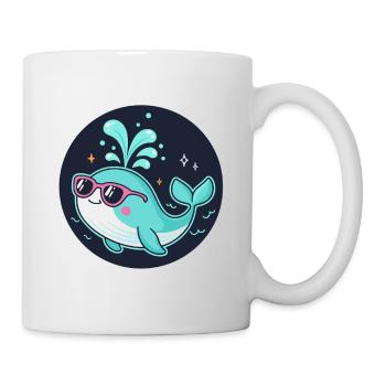 Whale Blue Pink Glasses - Mug - white - Right