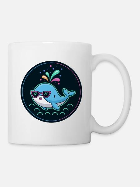 Neonwal mit Brille - Tasse - Weiß