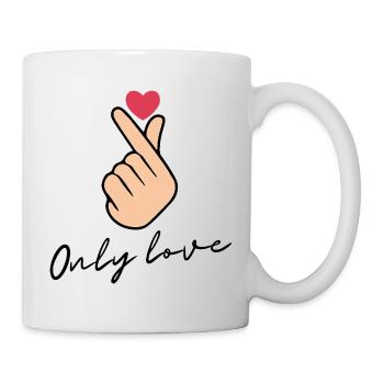 Only Love Design, süßes Herz Statement Shirt! ❤️ - Tasse - Weiß - Rechts