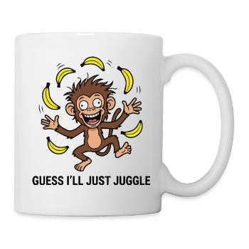 Ich denke, ich jongliere einfach mit lustiger Affenkunst - Tasse - Weiß - Rechts