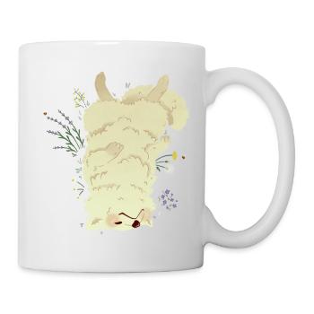 Schlafender Hund auf der Wiese - Tasse - Weiß - Rechts