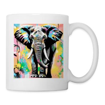 Elefant - Tasse - Weiß - Rechts