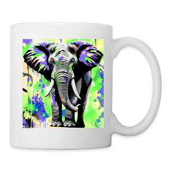 Elefant - Tasse - Weiß - Rechts