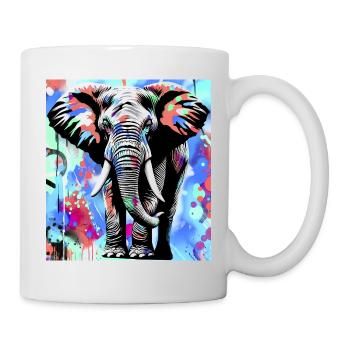 Elefant - Tasse - Weiß - Rechts