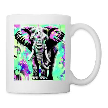 Elefant - Tasse - Weiß - Rechts