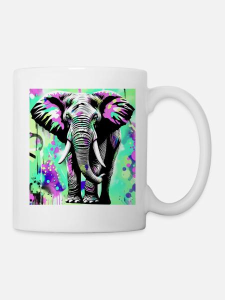 Elefant - Tasse - Weiß