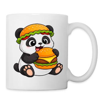 Cute Panda Cartoon Burger Fast Food Food - Mug - white - Right