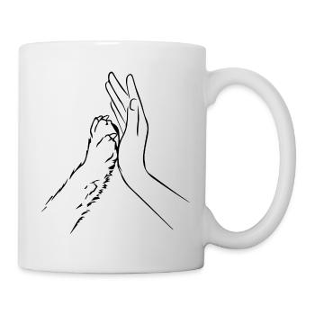 Dog Paw and Hand Team - Mug - white - Right