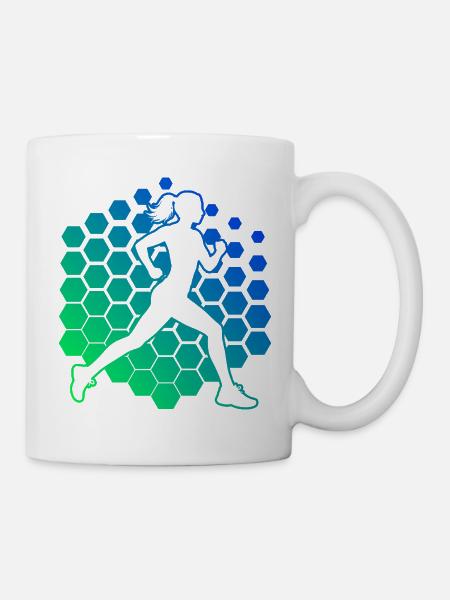 Geschenkidee für eine Running mit Running - Tasse - Weiß
