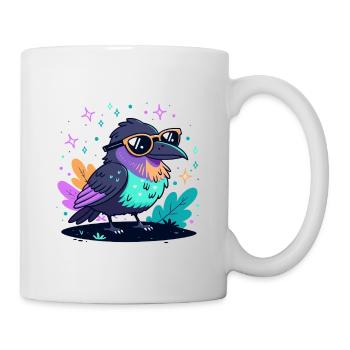 Colorful Raven with Glasses - Mug - white - Right