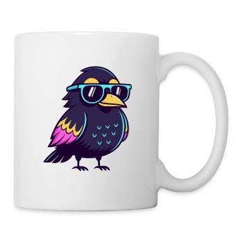 Solar Blue Hipster Bird - Mug - white - Right
