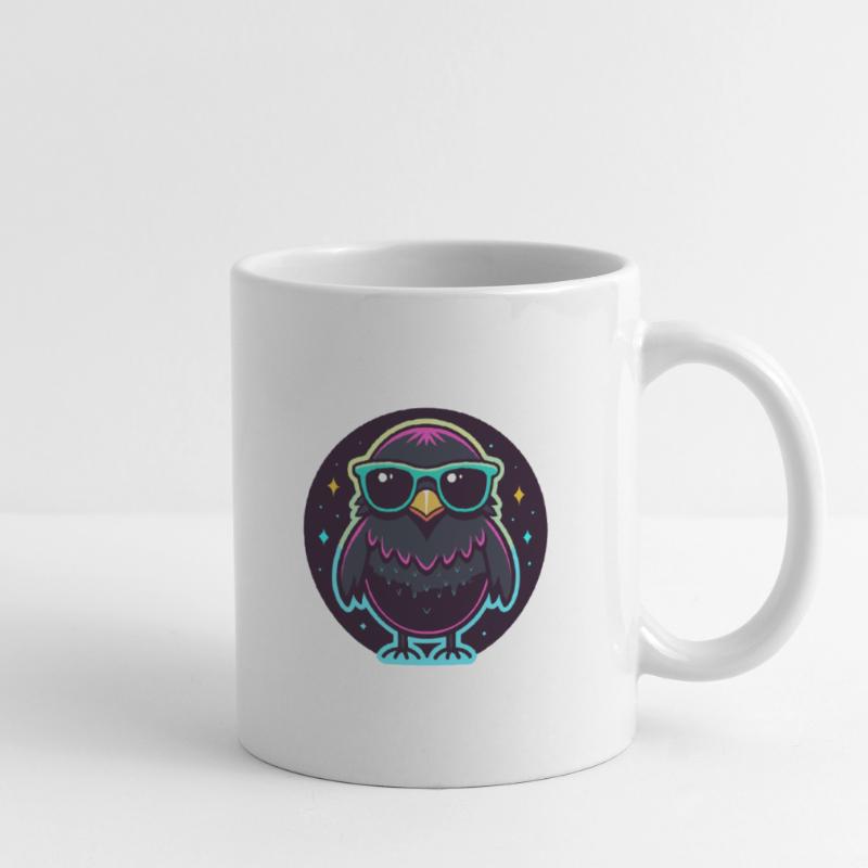 Neonschwarze Eule – auffällige Brille Tasse