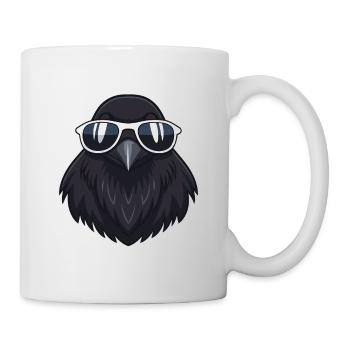 Raven Hipster Cool Glasses - Mug - white - Right