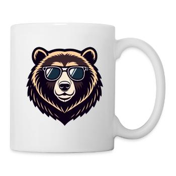 Cool bear in glasses - Mug - white - Right