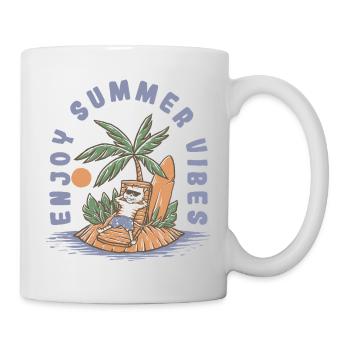 Enjoy Summer Vibes - Cool Cat Beach Chill - Mug - white - Right