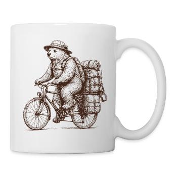 Cool Bear on Bicycle Outdoor Motif - Mug - white - Right