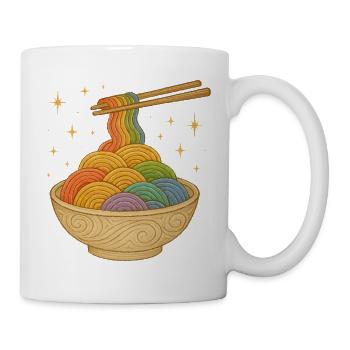 Rainbow Noodle Bowl Illustration - Tasse - Weiß - Rechts