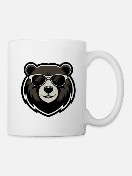 Urbane Bären-Dunkle Brille - Tasse - Weiß