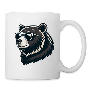 Bär mit grafischen Sonnenbrillen - Tasse - Weiß - Rechts