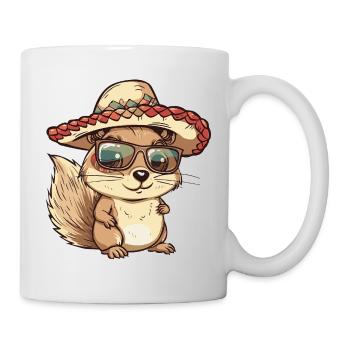 Sombrero comique comique Écureuil - Mug blanc - blanc - Droite