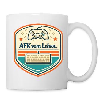 AFK vom Leben Retro Badge - Tasse - Weiß - Rechts