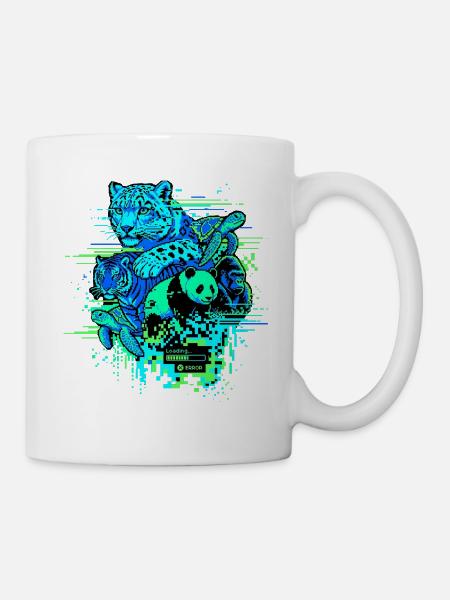 Animal Glitch - Tasse - Weiß