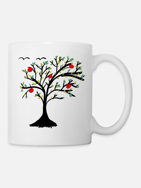 Apfelbaum Baum Garten Apfel  - Tasse - Weiß