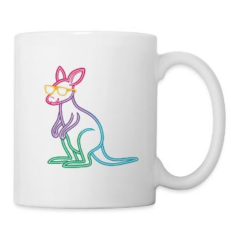 Kangourou Néon Arc-en-Ciel Line Art - Mug blanc - blanc - Droite