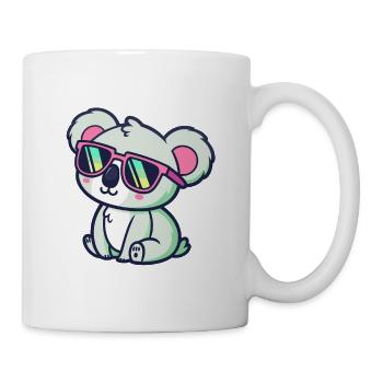 Koala Kawaii sitzende pinke Brille - Tasse - Weiß - Rechts