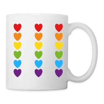 Stolz Regenbogenherzen - Tasse - Weiß - Rechts