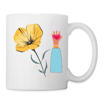 Flower Hand Heart - Mug - white - Right