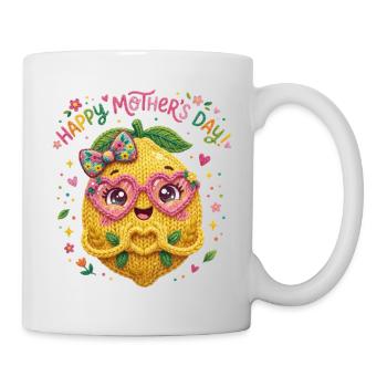 Muttertag Zitrone Herzhände - Happy Mother's Day  - Tasse - Weiß - Rechts