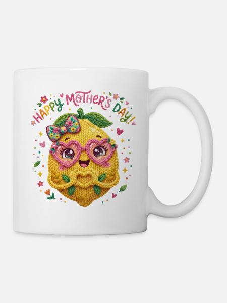 Muttertag Zitrone Herzhände - Happy Mother's Day - Tasse - Weiß