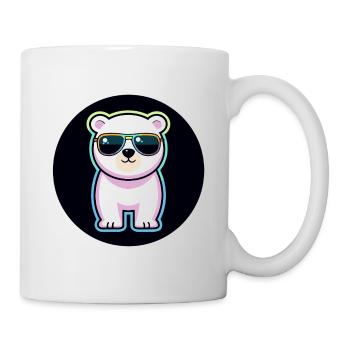 Pastel white neon bear sunglasses - Mug - white - Right