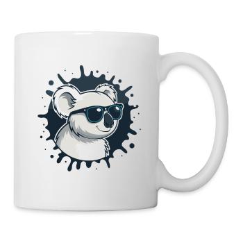 Koala-Chic-Brille auf blauem Splash - Tasse - Weiß - Rechts